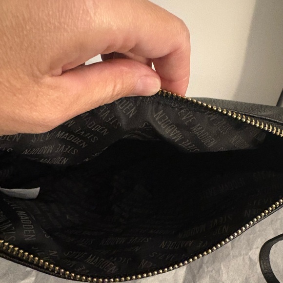 Steve Madden Black Cosmetic Bag with Gold Accents - Picture 11 of 12